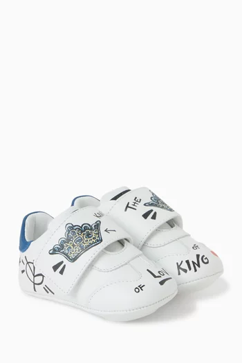 Graffiti Allover Print Sneakers in Leather