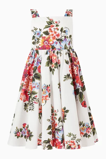 فستان بنقشة زهور قطن