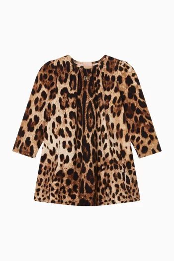 فستان بنقشة جلد الفهد صوف