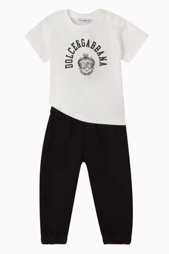 Logo Patch Track Pants in Cotton