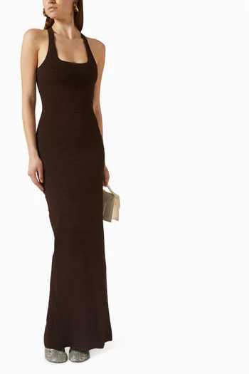 La Robe Scala Dress in Croc-embossed Viscose Blend