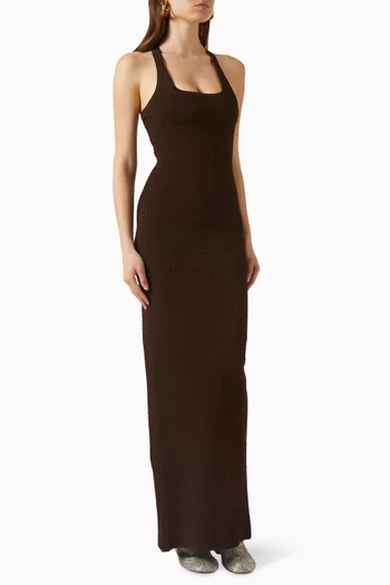 La Robe Scala Dress in Croc-embossed Viscose Blend
