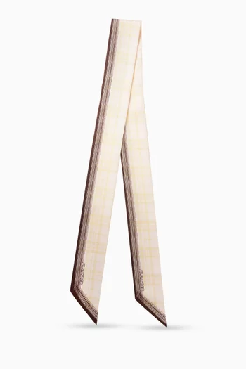 Logo Checked Scarf in Silk