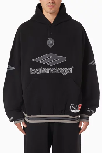 3B Football Polo Hoodie in Dry Fleece