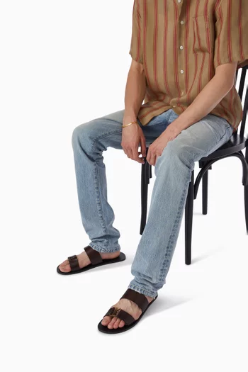 Babylone Slide Sandals in Leather