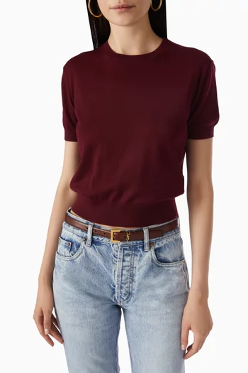 Cassandre Thin Belt in Aged Leather