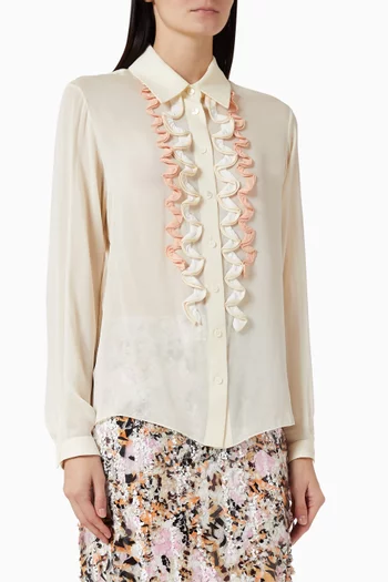 Ruffle Shirt in Silk-georgette