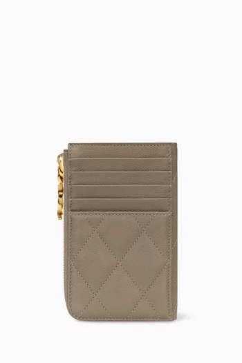 Cassandre Bijou Zip Card Case in Leather