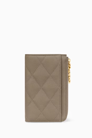 Cassandre Bijou Zip Card Case in Leather