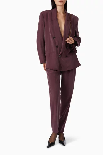 Double-breasted Jacket in Silk Habotai