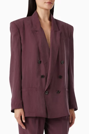 Double-breasted Jacket in Silk Habotai