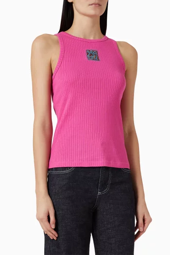 Logo Tank Top in Cotton-rib