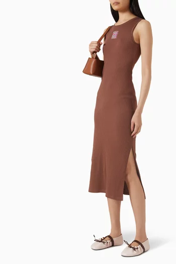 Knit Slit Dress in Cotton