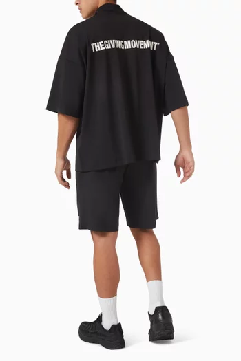 High-neck Exaggerated-sleeve T-shirt in Softskin100©