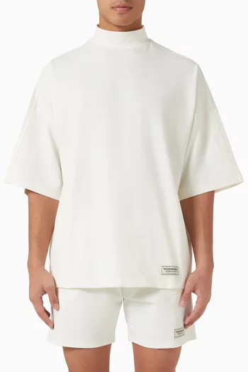 High-neck Exaggerated-sleeve T-shirt in Softskin100©