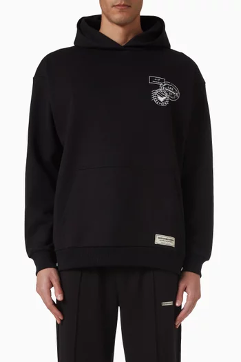 Oversized UAE Print Hoodie in Cotton Fleece