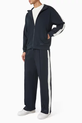 Embossed Contrast-panel Jacket in Organic Cotton-blend