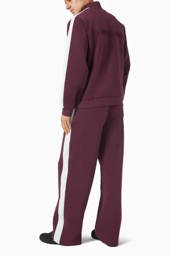 Embossed Contrast-panel Jacket in Organic Cotton-blend