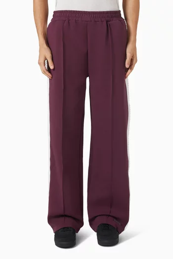 Embossed Contrast Panel Straight Leg Pants