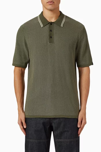 Harvey Tipped Knit Polo Shirt in Cotton-blend