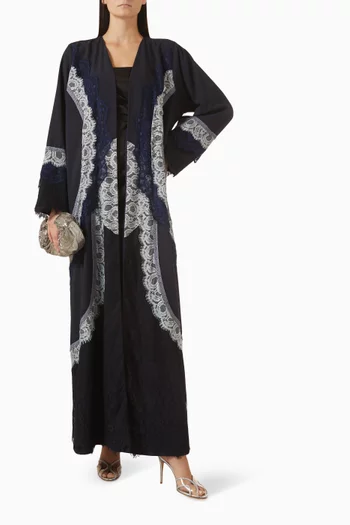 Lace-trim Abaya