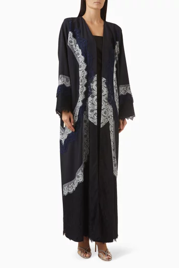 Lace-trim Abaya