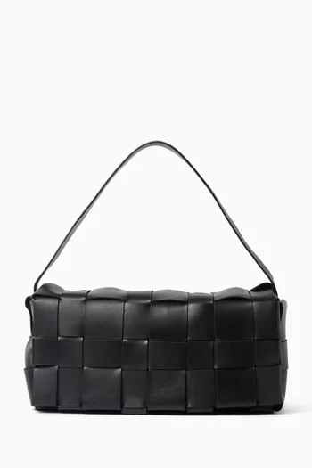 حقيبة يد ميني بتصميم مجدول جلد