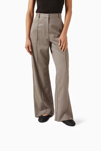 Lattice Weave Ballet Flats in Leather