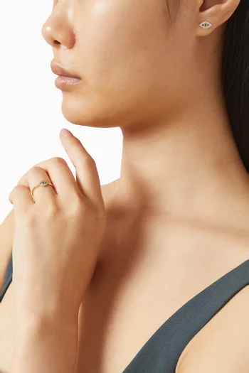 Evil Eye Emerald Ring in 14kt Yellow Gold