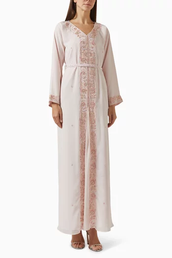 Embroidered Belted Kaftan
