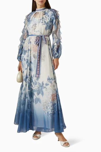 Lumero Belted Dress in Chiffon