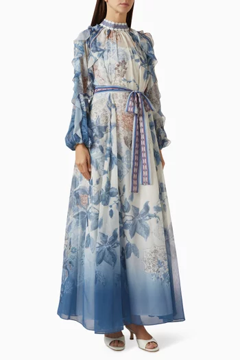 Lumero Belted Dress in Chiffon