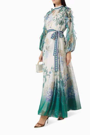 Lumero Belted Dress in Chiffon