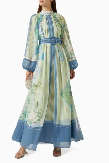 Vervie Belted Dress in Chiffon