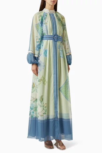 Vervie Belted Dress in Chiffon