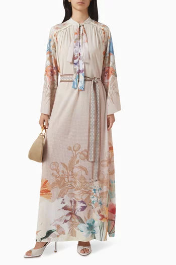 Peara Belted Dress in Georgette