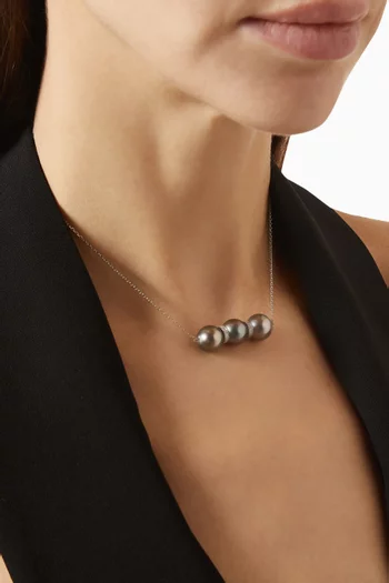 Pearl and Diamond Amulette Necklace in 18kt White Gold