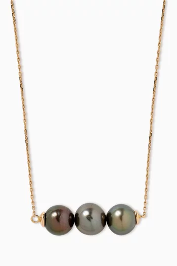 'My First Three Pearls' Necklace in 18kt Rose Gold