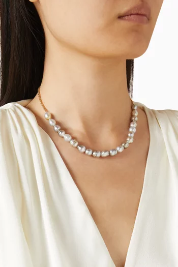 Akila Pearl Necklace in 18kt Yellow Gold