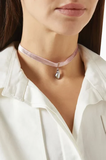 Keshi Pearl Drop Choker in Velvet