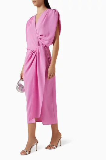 فستان متوسط الطول بعقدة