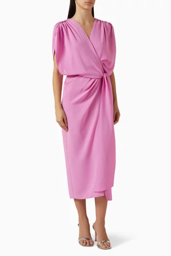 فستان متوسط الطول بعقدة