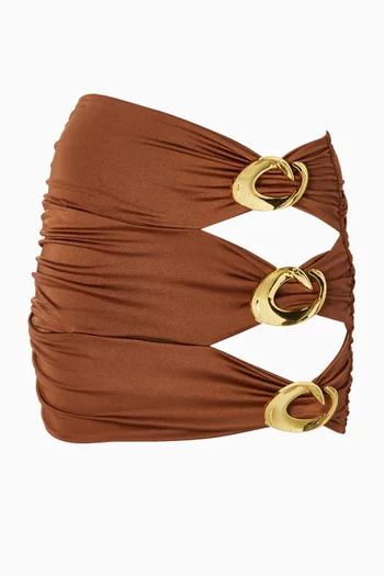 تنورة كوبيه هالو قصيرة بفتحات