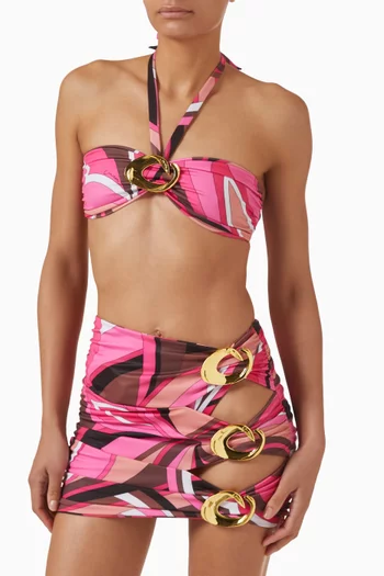 تنورة كوبيه هالو قصيرة بفتحات