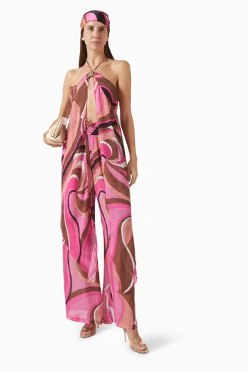 بلوزة كورال بحلية لوبستر ودرابيه