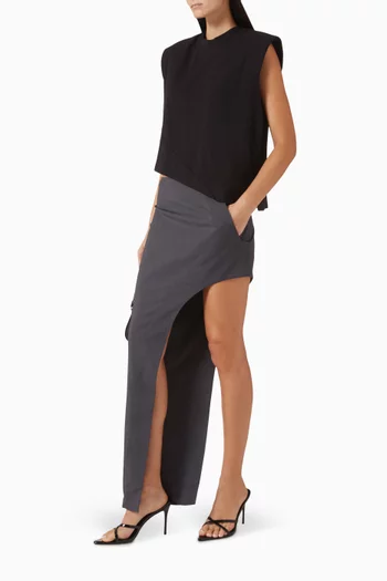 Fold-over Asymmetrical T-shirt in Jersey