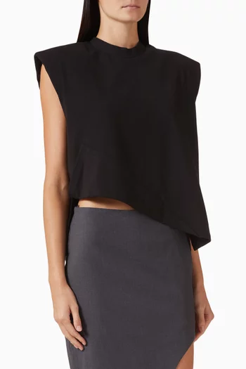 Fold-over Asymmetrical T-shirt in Jersey