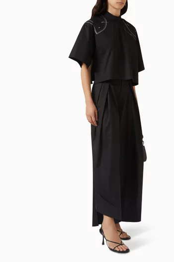 Shoulder Pad-print T-shirt