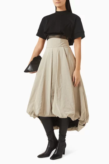 تنورة بتصميم منفوخ وخصر مرتفع