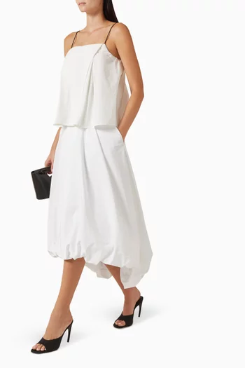 تنورة متوسطة الطول بتصميم منفوخ أورجانزا